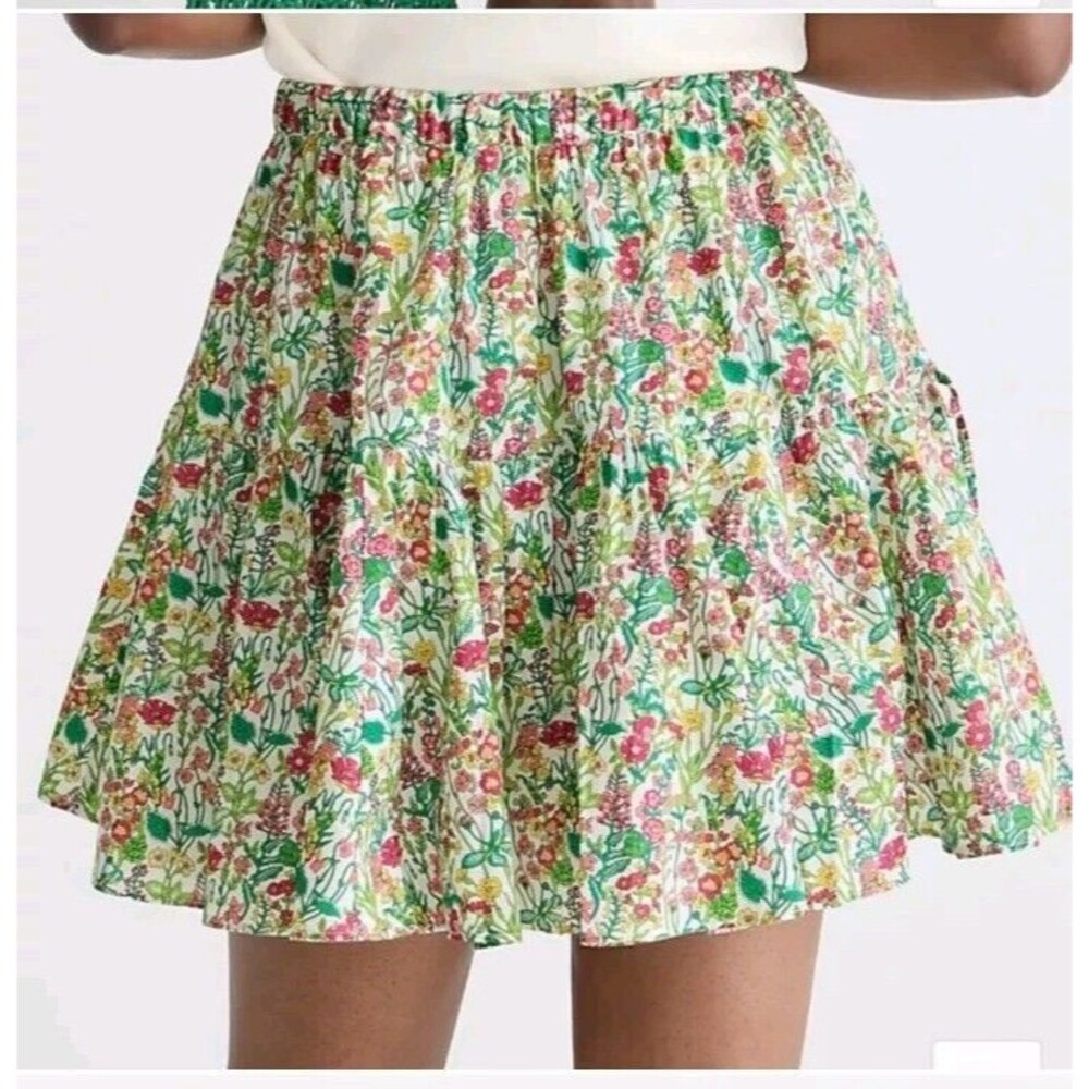 NWT J. Crew Tiered Mini Skirt Liberty London Floral Song Sz S Bohemian Boho